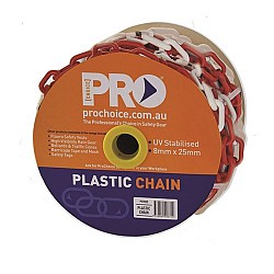 Yellow or Red/White PVC Plastic Linked Chain 8mm