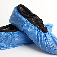 BESPORTBLE 100pcs Disposable Shoe Covers Waterproof Non Slip Shoe Boot Covers for Medical Construction Workplace Indoor Carpet Floor Protection Blue 