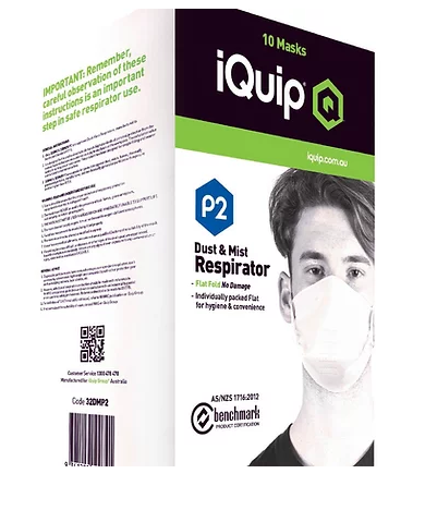 IQUIP Dust Mask Flat Fold P2 Non Valve BOX OF 10