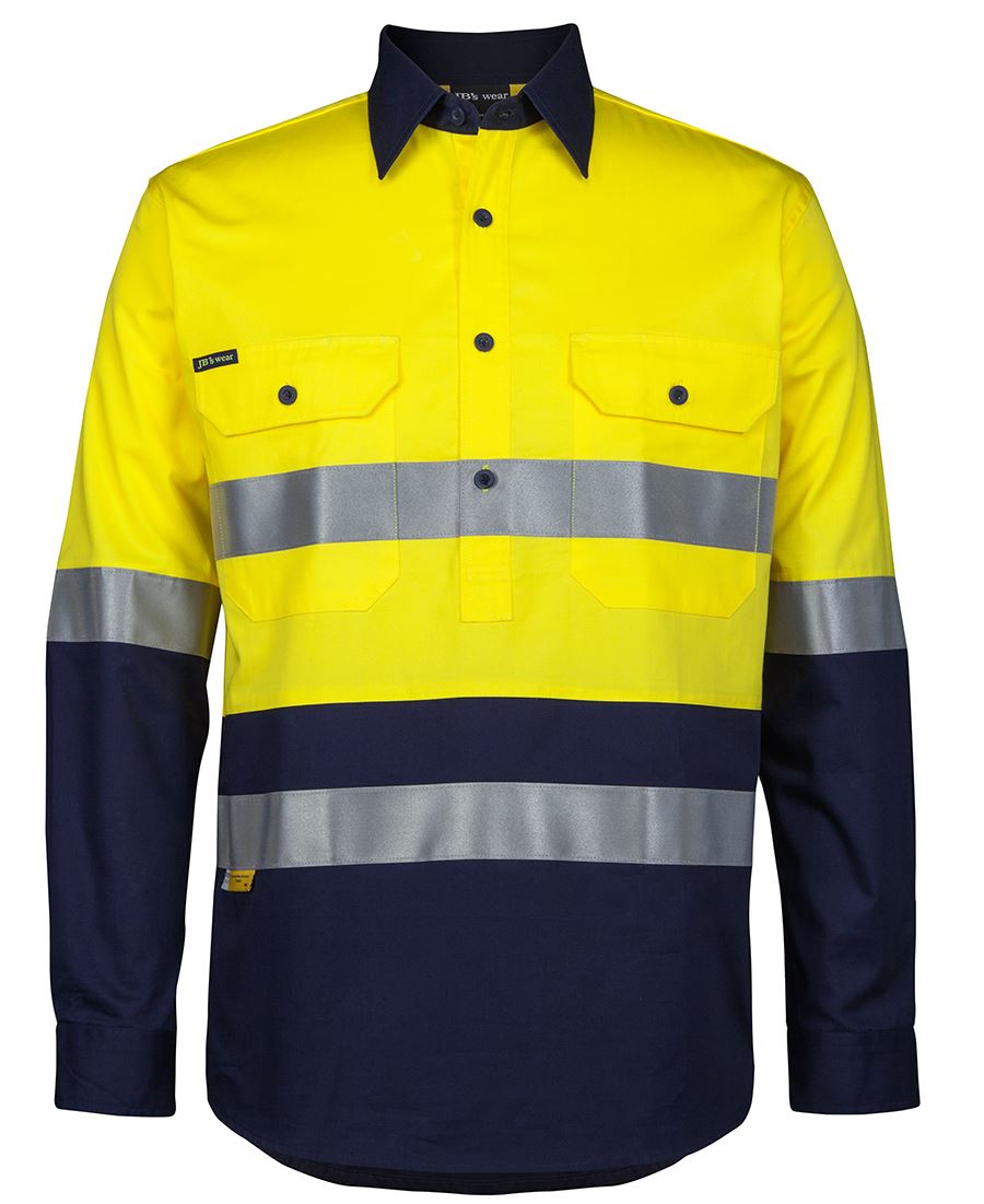 HI VIS Close Front Long Sleeve Work 