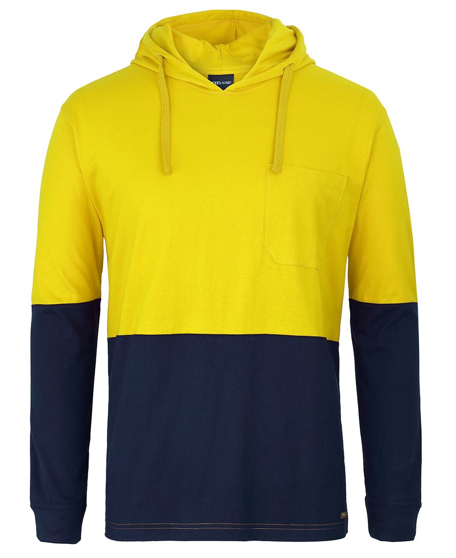 Long Sleeve Hooded Cotton T-Shirt 